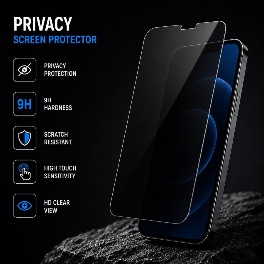 Privacy Tempered Glass Screen Protector - Phone
